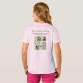 かわいい顔をのぞかせる女の子とヤギ Tシャツ (裏面フル)