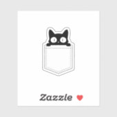 かわいい顔をのぞかせる黒猫ポケット シール (シート)