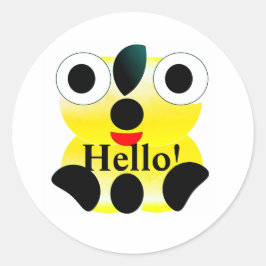 かわいい顔ハロースティッカー ラウンドシール