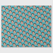 かわいい顔フォトハワイアンブルーギフトラッピング紙 ラッピングペーパー (フラット)