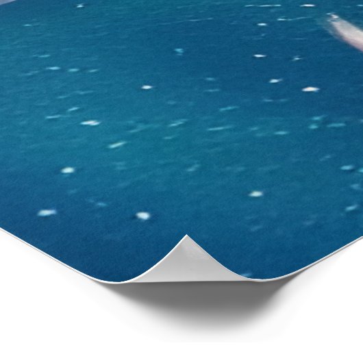 かわいい顔マーメイドティール（緑がかった色）ムーンギフトポスター ポスター (角)