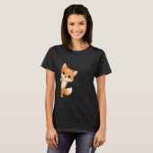 かわいい顔出しキツネ グラフィックTシャツ Tシャツ (正面フル)