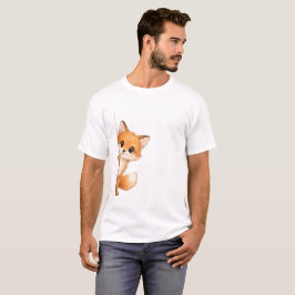 かわいい顔出しキツネ グラフィックTシャツ Tシャツ