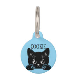 かわいい顔出し猫のオリジナルデザイン  ペット　ネームタグ