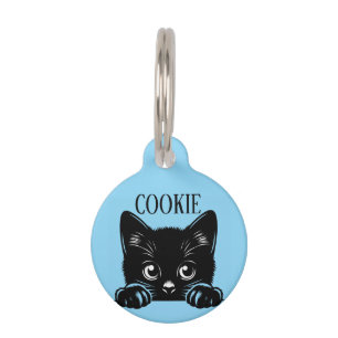 かわいい顔出し猫のオリジナルデザイン ペット ネームタグ
