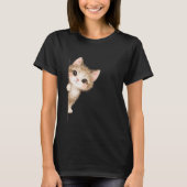 かわいい顔出し猫グラフィックTシャツ Tシャツ (正面)