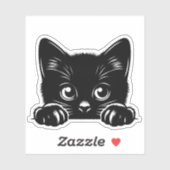 かわいい顔出し猫 シール (シート)