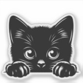 かわいい顔出し猫 シール (正面)