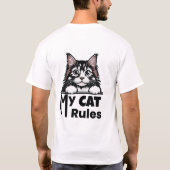 かわいい顔出し猫Tシャツ ねこ好きさんへのギフト Tシャツ (裏面)