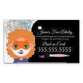 かわいい顔絵画ズフェイスペインターピエロ マグネット名刺 (正面)