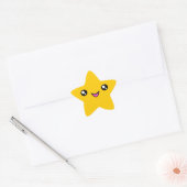 かわいい顔金ゴールドスターステッカー 星シール (封筒)