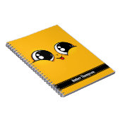 かわいい顔黄色のニャーっとする絵文字 ノートブック (右側)