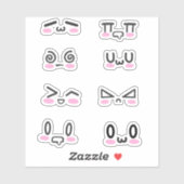 かわいい顔 シール (シート)