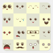 かわいい顔 スクエアシール (正面)