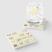 かわいい顔 ストーンコースター (横)