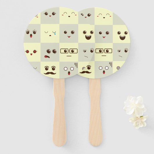 かわいい顔 ハンドファン (正面&裏面)