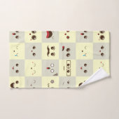 かわいい顔 バスタオルセット (ハンドタオル)