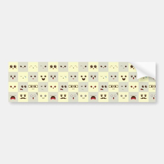 かわいい顔 バンパーステッカー (正面)