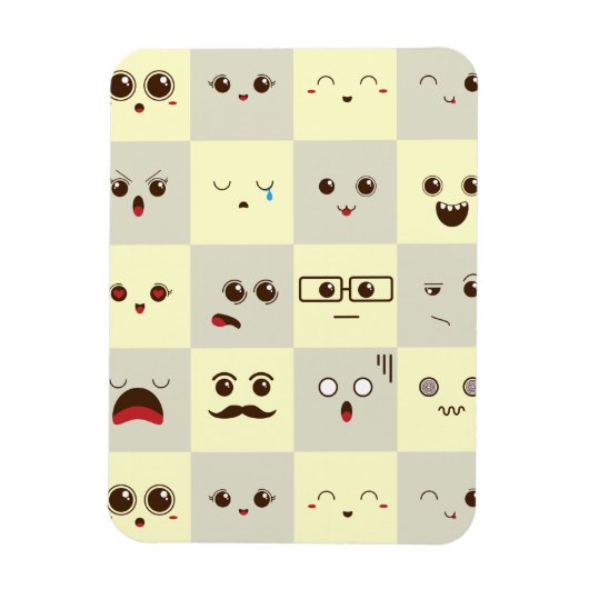 かわいい顔 マグネット (縦)