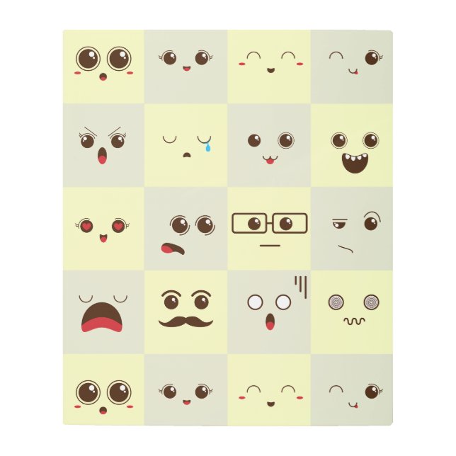 かわいい顔 メタルプリント (正面)