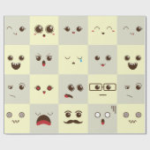かわいい顔 ラッピングペーパー (フラット)