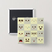 かわいい顔 缶バッジ (正面&裏面)