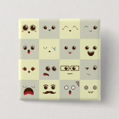 かわいい顔 缶バッジ (正面)