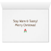 かわいい願いのクリスマスのソックスの挨拶状を暖めて下さい (内部横(下))