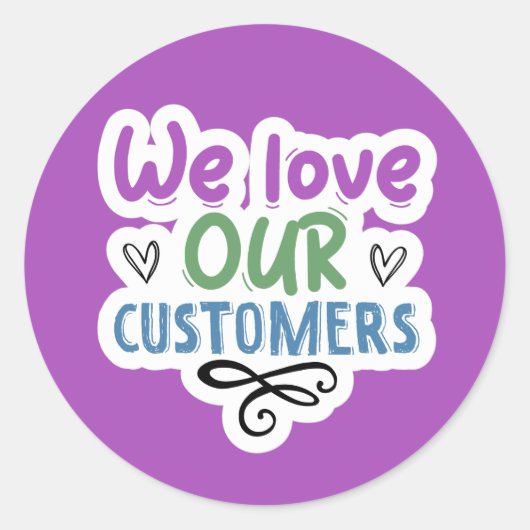 かわいい顧客感謝言葉の芸術 ラウンドシール (正面)