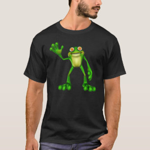 かわいい風刺漫画を振る蛙フロギー Tシャツ
