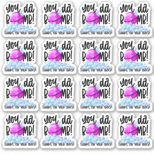 かわいい風呂爆弾ありがとうオーダービジネス シール (正面)