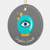 かわいい風変わりサードアイクリスタルボール セラミックオーナメント (左)