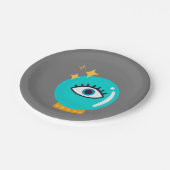 かわいい風変わりサードアイクリスタルボール ペーパープレート (アングル)