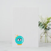 かわいい風変わりサードアイクリスタルボール 便箋 (スタンド正面)