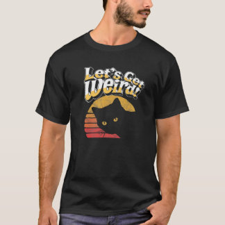 かわいい風変わり猫好きおもしろいレトロ夕日 Tシャツ