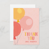 かわいい風船の感謝カード サンキューカード (正面/裏面)