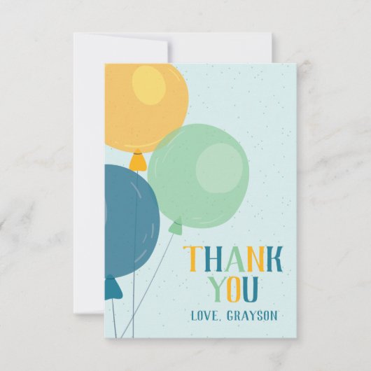 かわいい風船の感謝カード サンキューカード (正面)