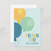 かわいい風船の感謝カード サンキューカード (正面/裏面)