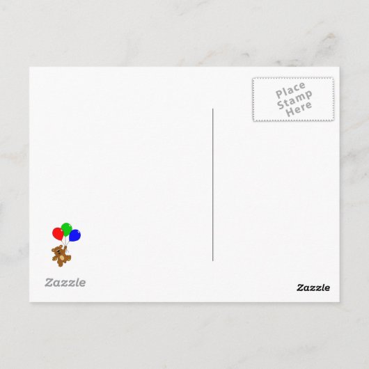 かわいい風船の漫画の子供たちのポストカード クマ ポストカード (裏面)