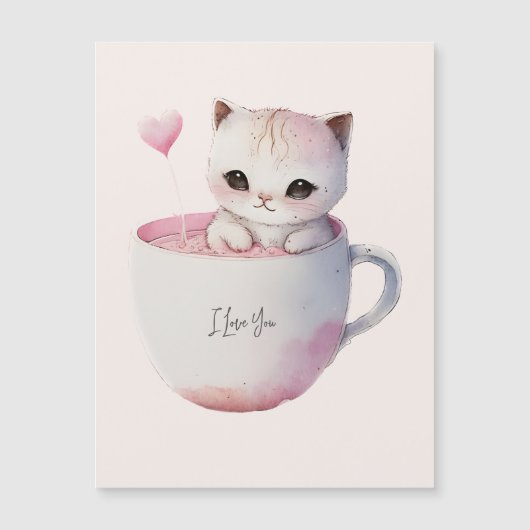 かわいい風船ハートの子猫 (正面)