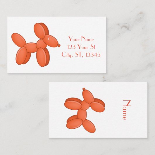 かわいい風船犬サンダーコーブ  名刺 (正面/裏面)