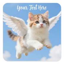 かわいい飛ぶ子猫 三毛猫 ブルー空
