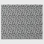 かわいい飛んでいるこうもりグレーブラックこうもりパターンハロウィーン ラッピングペーパー (フラット)