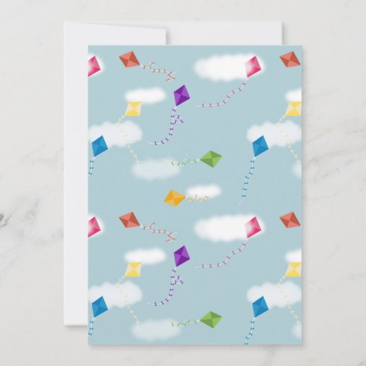 かわいい飛んでいるキートキッズタイムフライ誕生日 招待状 (裏面)