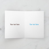 かわいい飛んでいるグライダー漫画イラストレーション カード (内部)