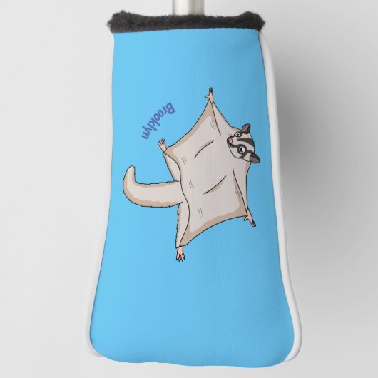 かわいい飛んでいるグライダー漫画イラストレーション ゴルフヘッドカバー (回転90)