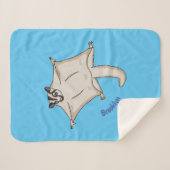 かわいい飛んでいるグライダー漫画イラストレーション シェルパブランケット (正面(横))