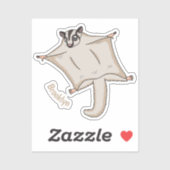 かわいい飛んでいるグライダー漫画イラストレーション シール (シート)