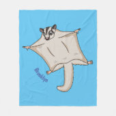 かわいい飛んでいるグライダー漫画イラストレーション フリースブランケット (正面)