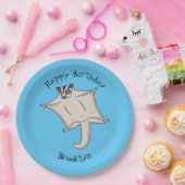 かわいい飛んでいるグライダー漫画イラストレーション ペーパープレート (パーティー)